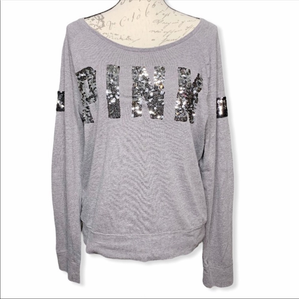 PINK Victoria’s Secret Bling Logo Long Sleeve Tee
